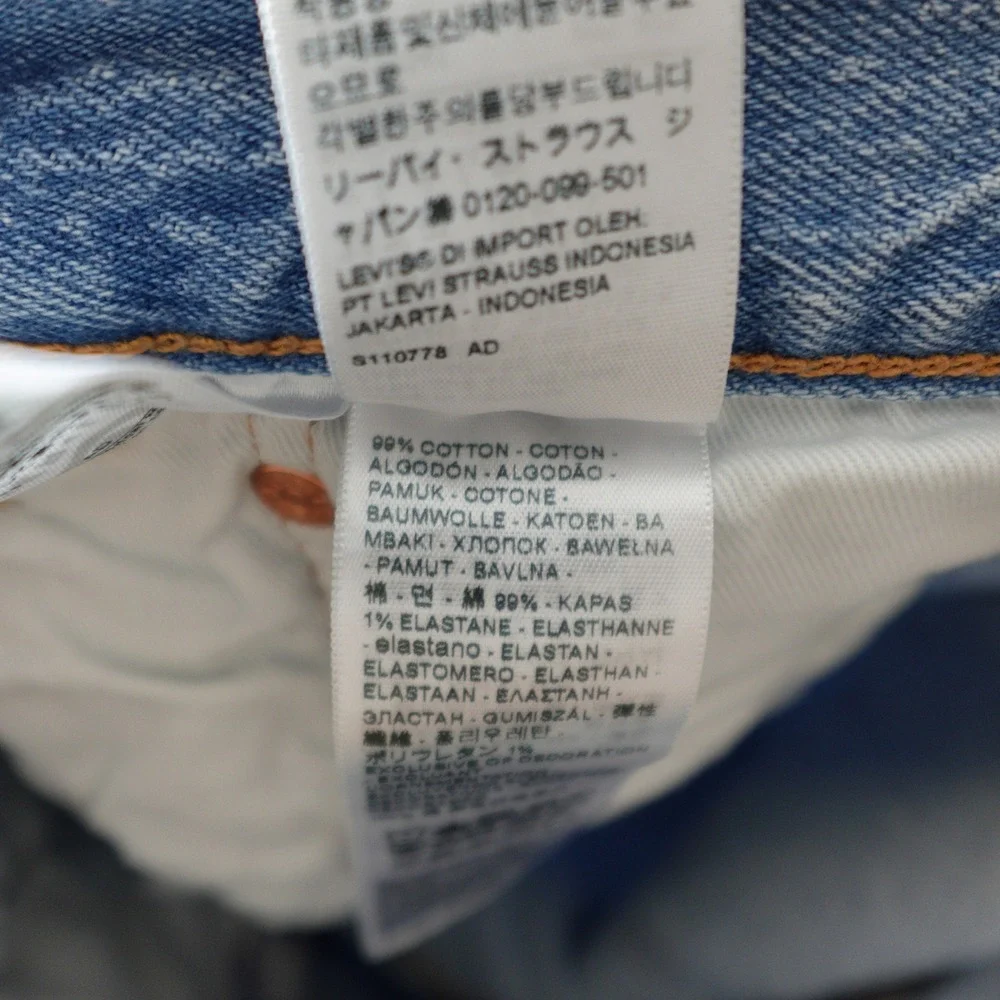 Levi's 501 Jeans Mens 33x32 Light Blue Premium Straight Leg Button Fly Stretch